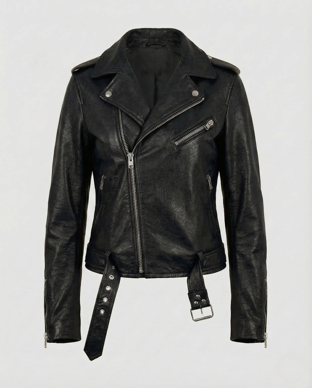 Leren Jas Dames | Rundleer | Biker | Taillegordel-Boutique Moda