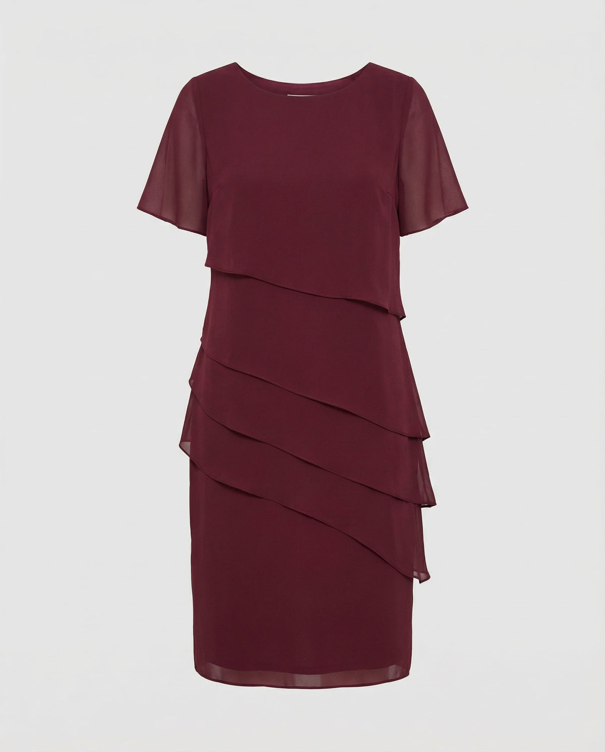 Gelaagde Jurk Dames | Korte Mouw | Elegant | Vier Kleuren-Boutique Moda