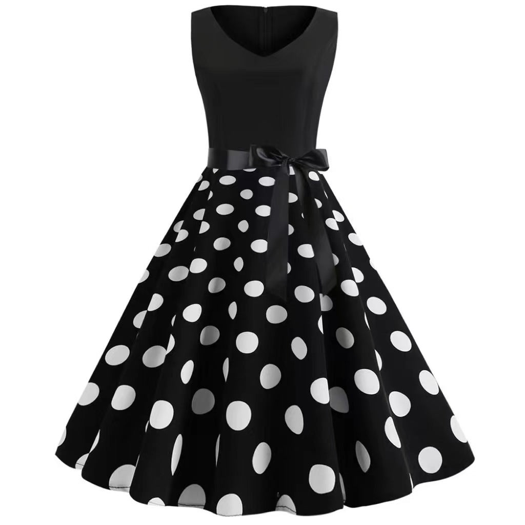 Rockabilly Jurk Dames | Mouwloos | Wijde Rok | Zes Prints-Boutique Moda