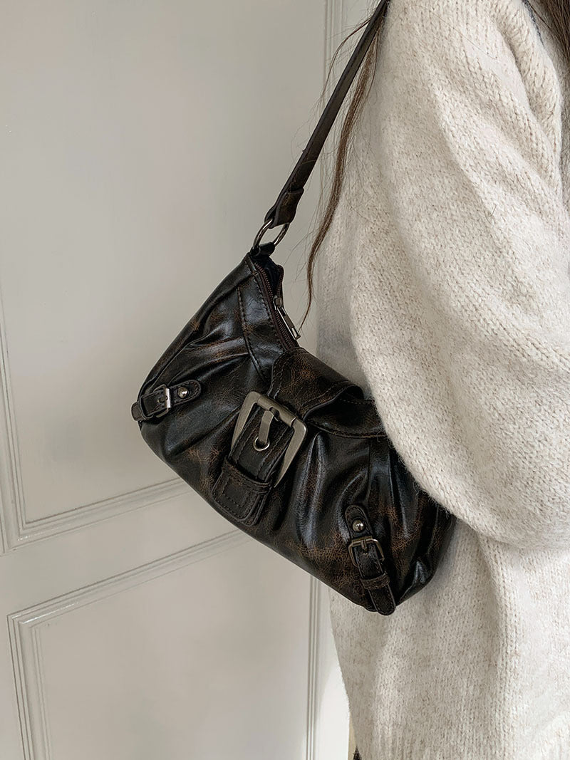 Kleine Handtas Dames | Vintage Look | Kunstleer | Gesp-Boutique Moda