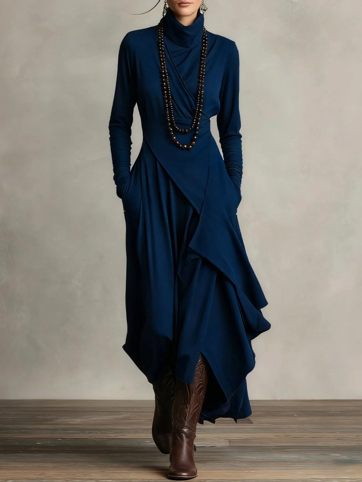 Winterjurk Dames | Col | Asymmetrisch | Lange Mouw-Boutique Moda