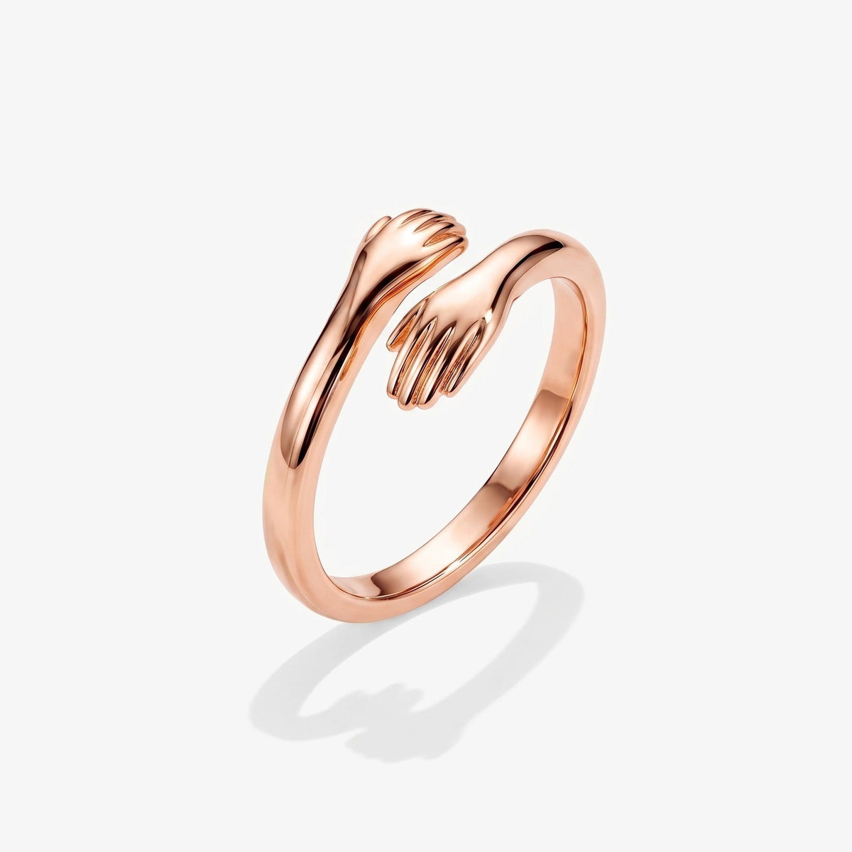 Roségouden knuffelring, zijaanzicht