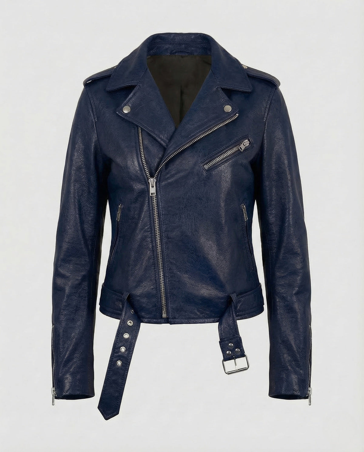Leren Jas Dames | Rundleer | Biker | Taillegordel-Boutique Moda