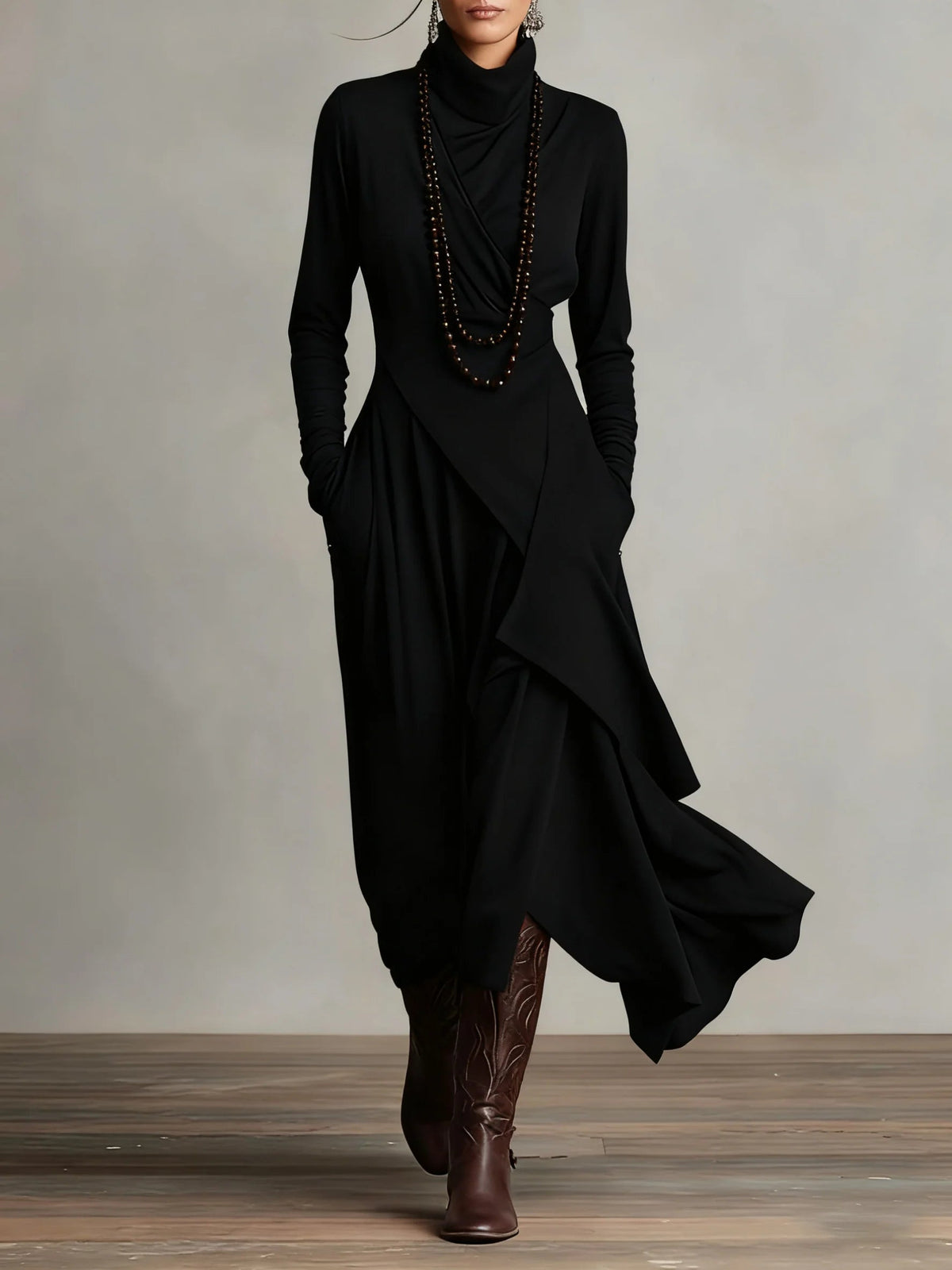Winterjurk Dames | Col | Asymmetrisch | Lange Mouw-Boutique Moda
