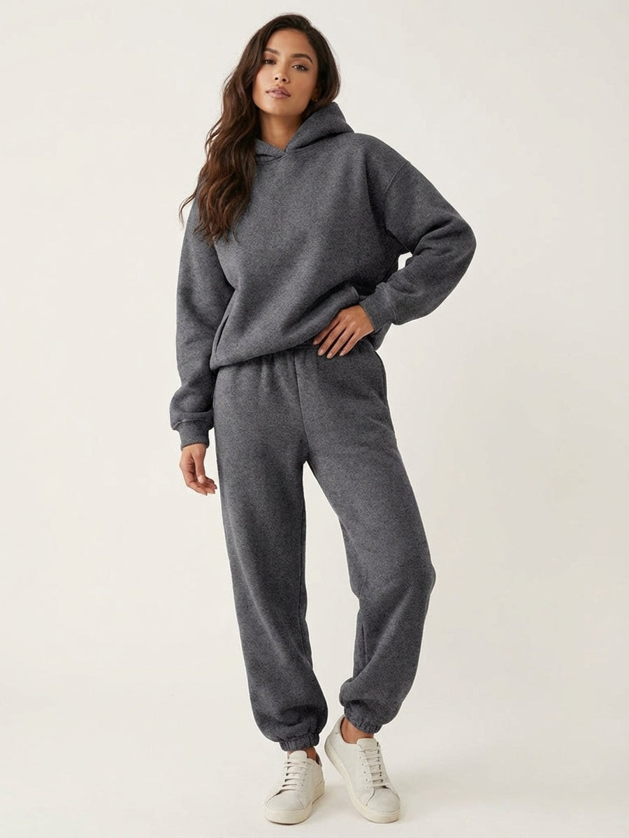 Oversized hoodie en joggingbroek in grijs, volledig