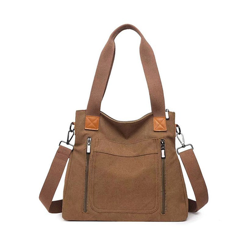 Canvas Schoudertas Dames | Ruim | Rits | Verstelbare Band-Boutique Moda