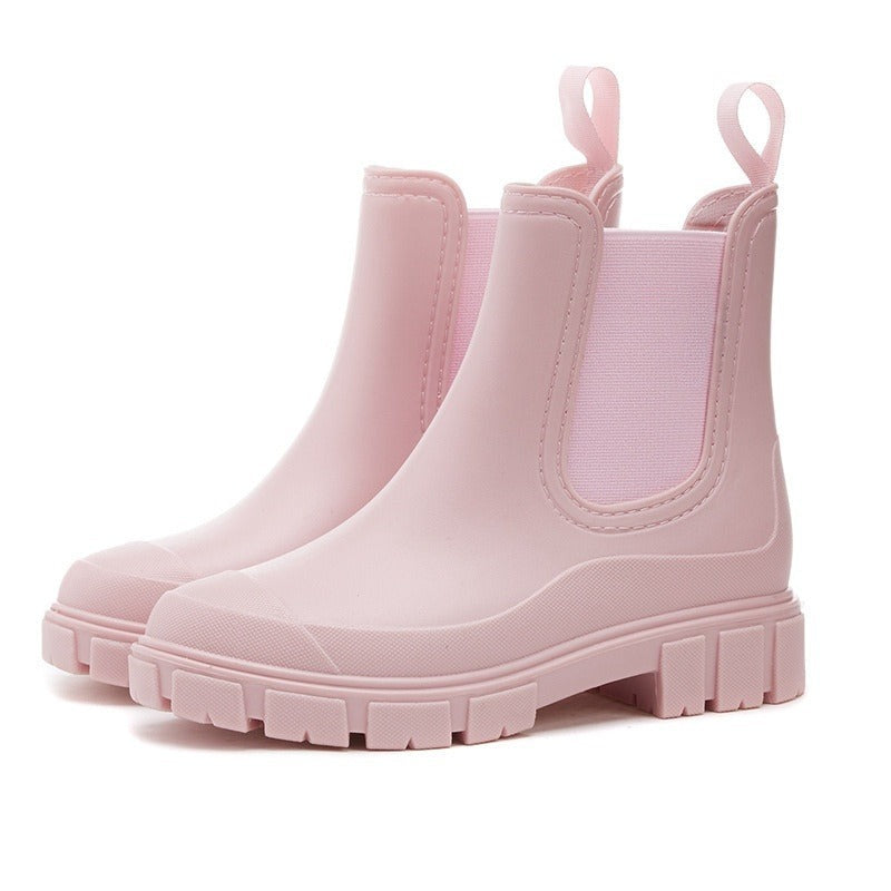 Waterdichte Chelsea boots met neuskap in roze, productfoto