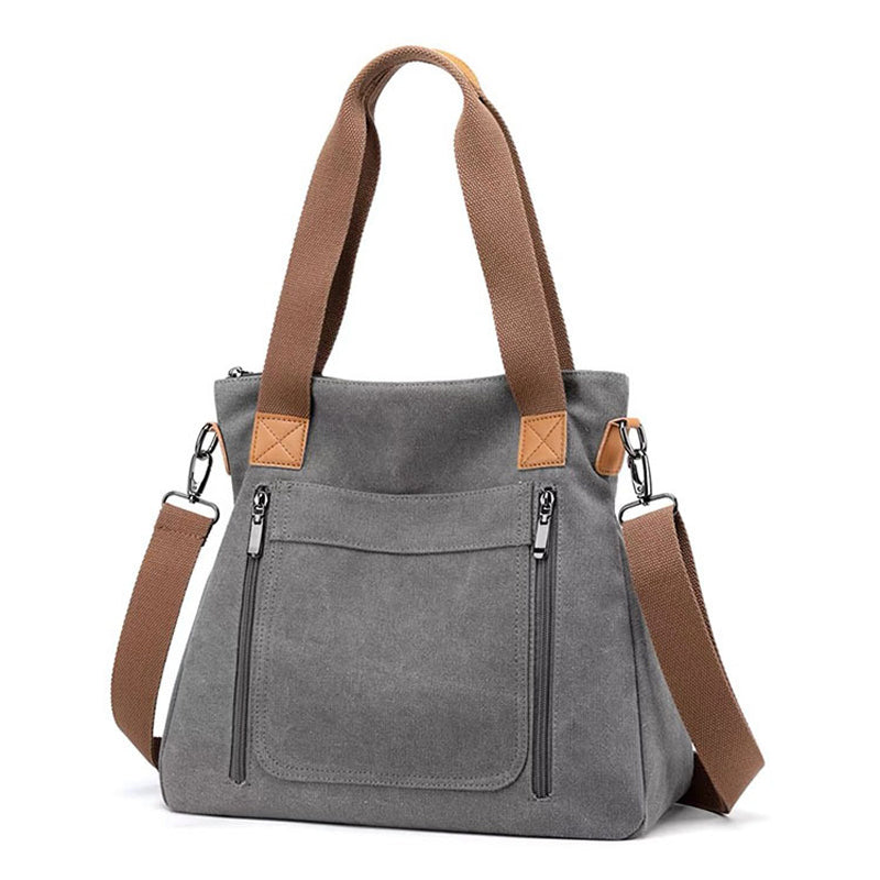 Canvas Schoudertas Dames | Ruim | Rits | Verstelbare Band-Boutique Moda