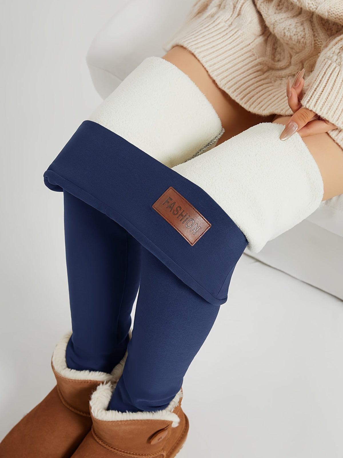 Thermo legging in marineblauw