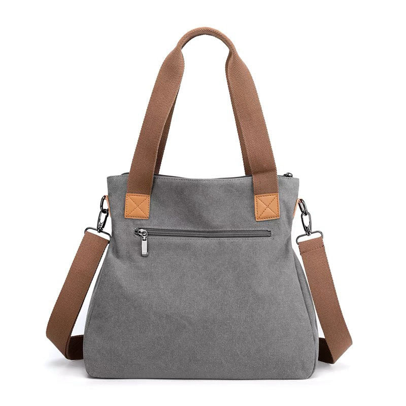 Canvas Schoudertas Dames | Ruim | Rits | Verstelbare Band-Boutique Moda