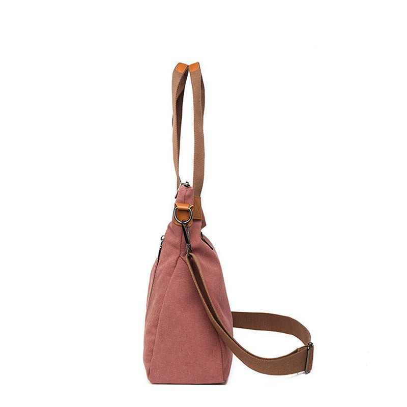 Canvas Schoudertas Dames | Ruim | Rits | Verstelbare Band-Boutique Moda