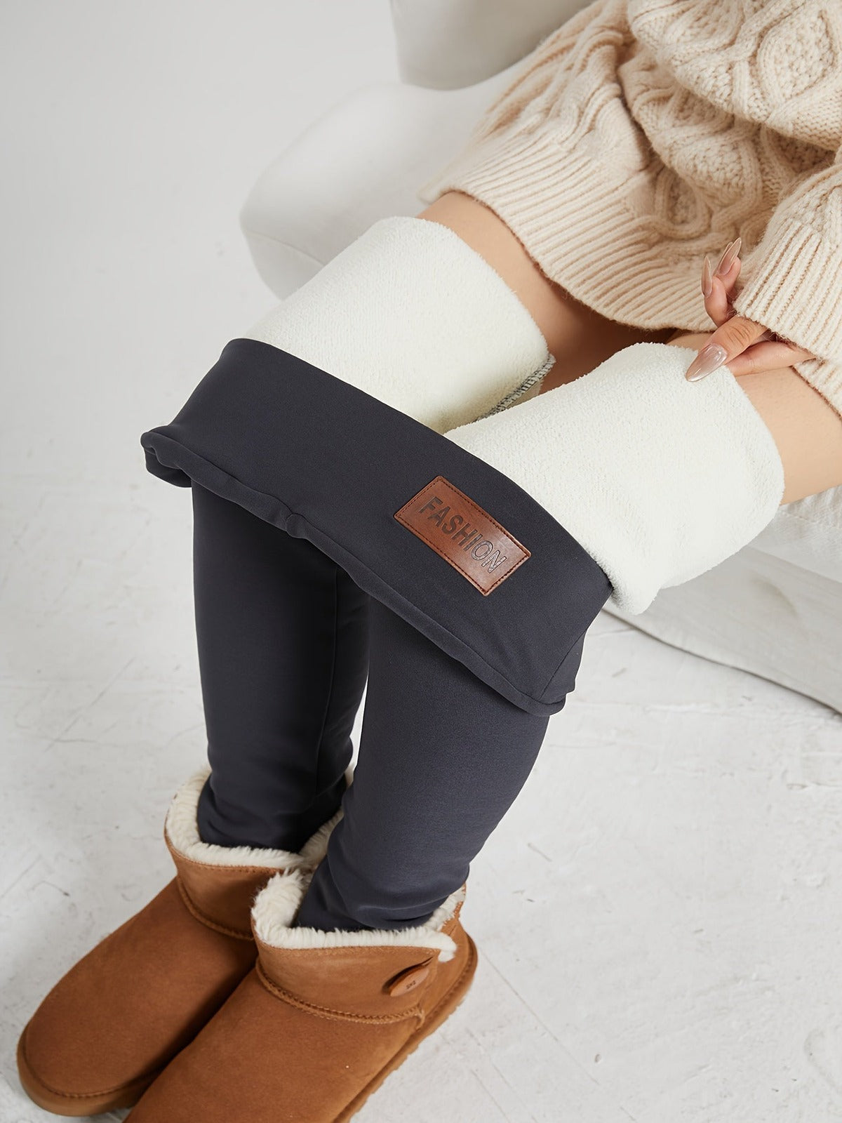 Thermo legging in donkergrijs
