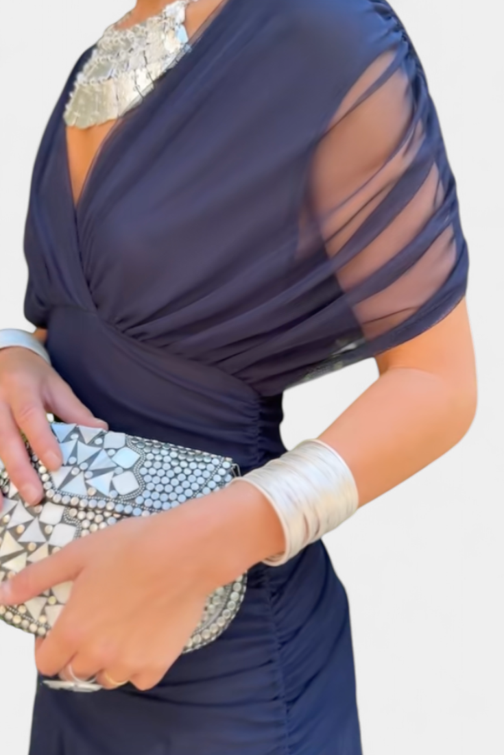 Maxi Jurk Dames | Bloemenprint | Off Shoulder | Gedrapeerde Taille-Boutique Moda