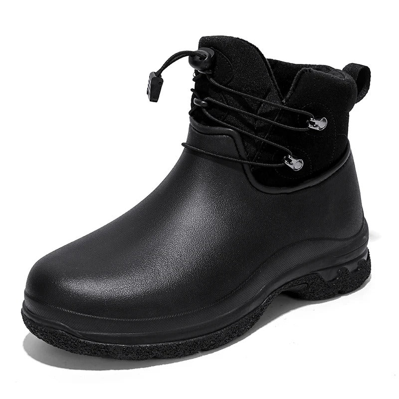 Zwarte enkellaars met veterdetails, los op witte achtergrond getoond | Boutique Moda