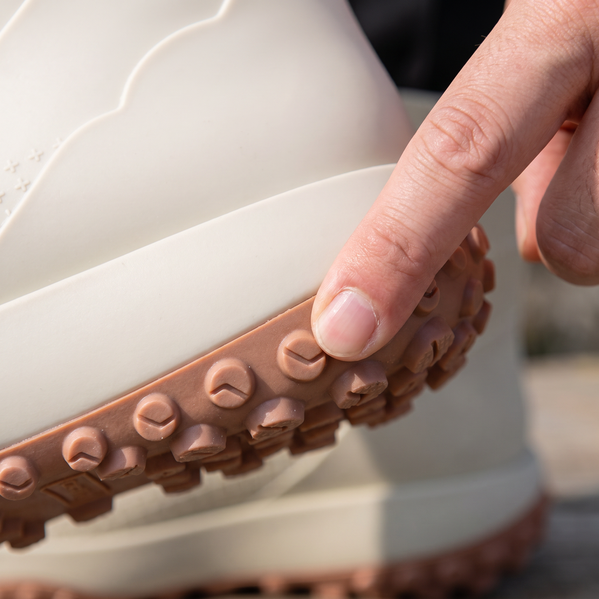 Close-up van de antislip rubberzool