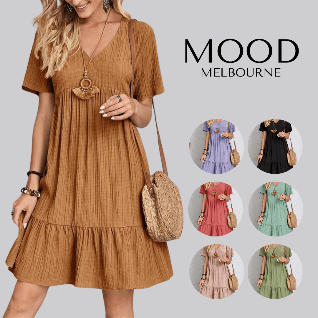 A-lijn jurk | Korte mouw | Zomerjurk | Dames-Boutique Moda