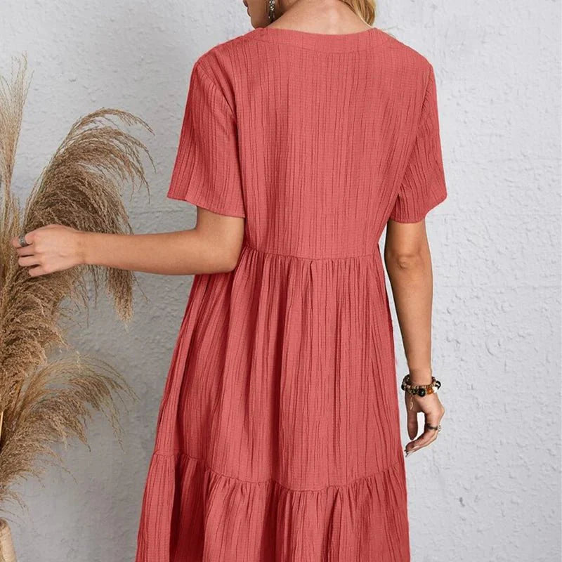 A-lijn jurk | Korte mouw | Zomerjurk | Dames-Boutique Moda