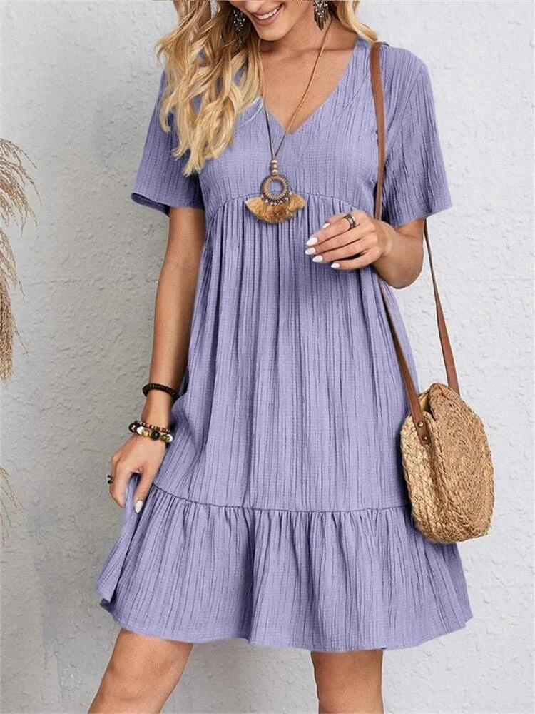 A-lijn jurk | Korte mouw | Zomerjurk | Dames-Boutique Moda