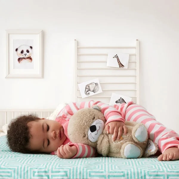 Ademende Otter Teddy - Rustgevende, lichtgevende muzikale teddybeer knuffel voor baby's-Boutique Moda