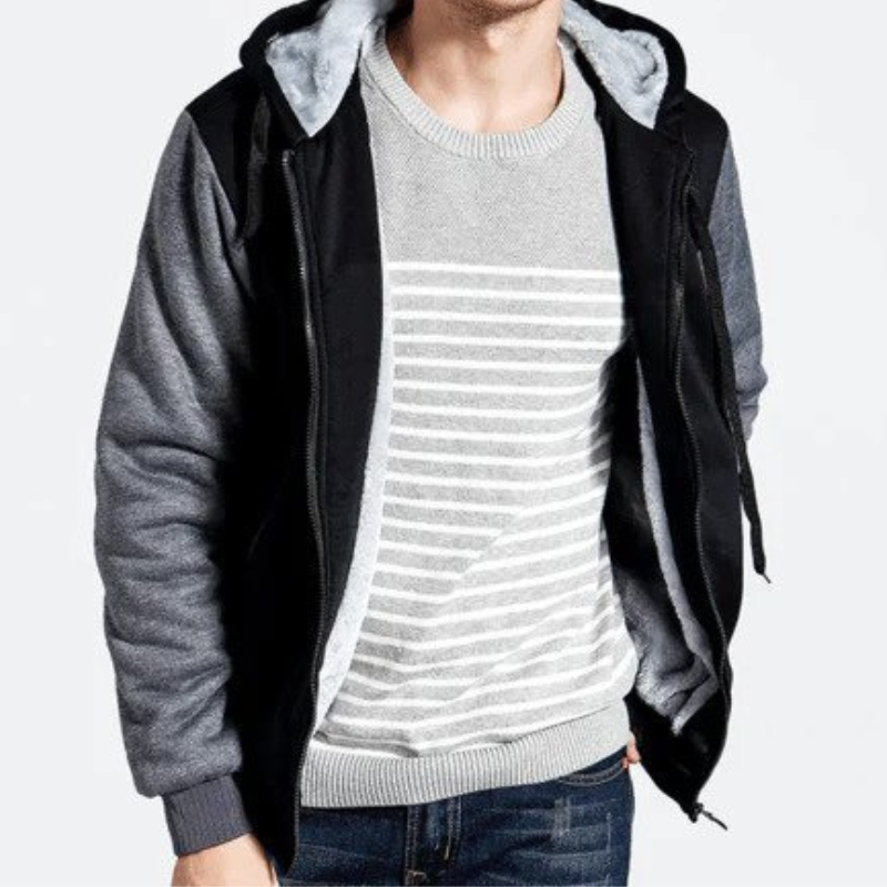 Alan Trainingspak Set | Warme fleece gevoerde heren trainingspak met hoodie-Boutique Moda