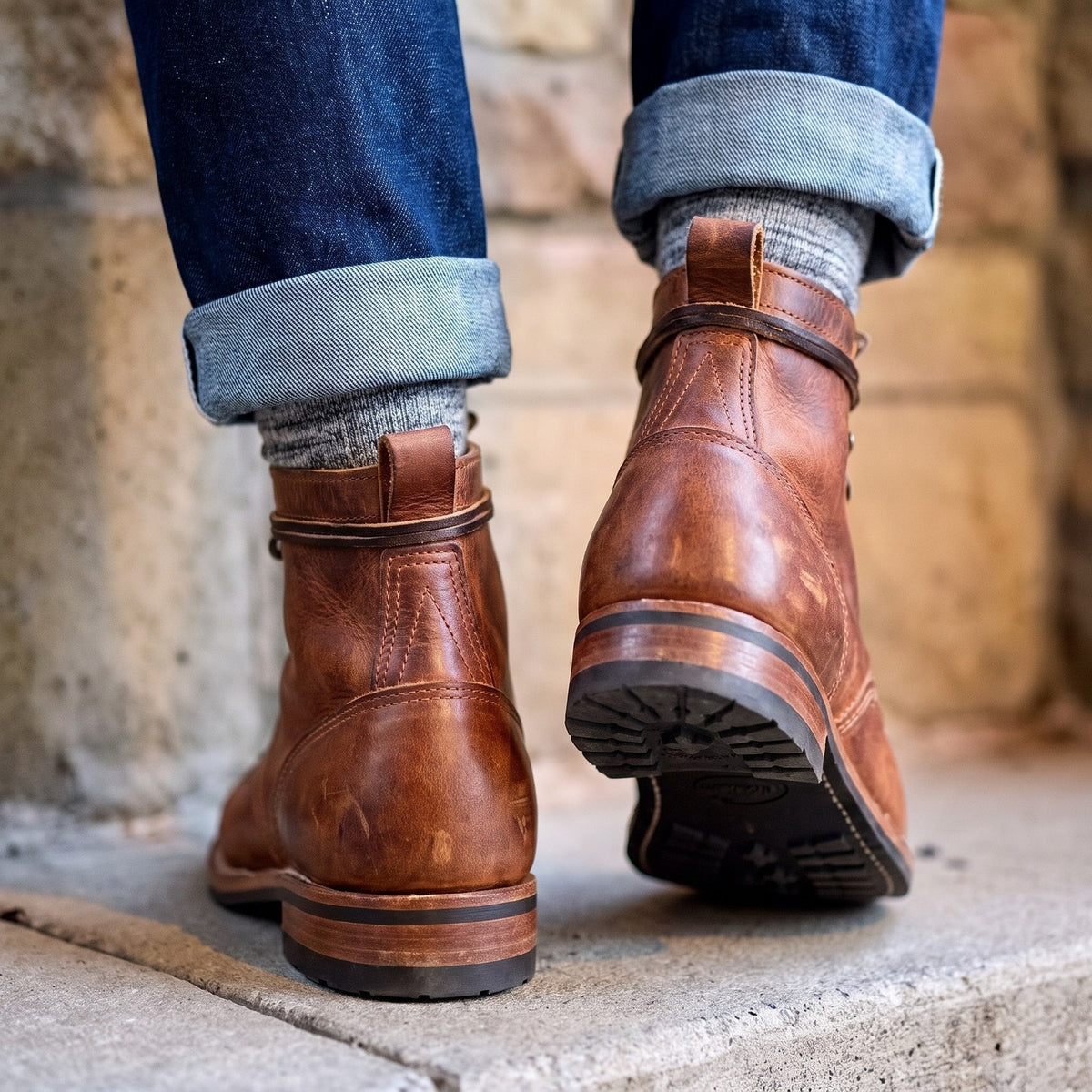 Kunstleren Laarzen | Bruin | Veterschoenen | Enkellaarzen | Herenlaarzen 4