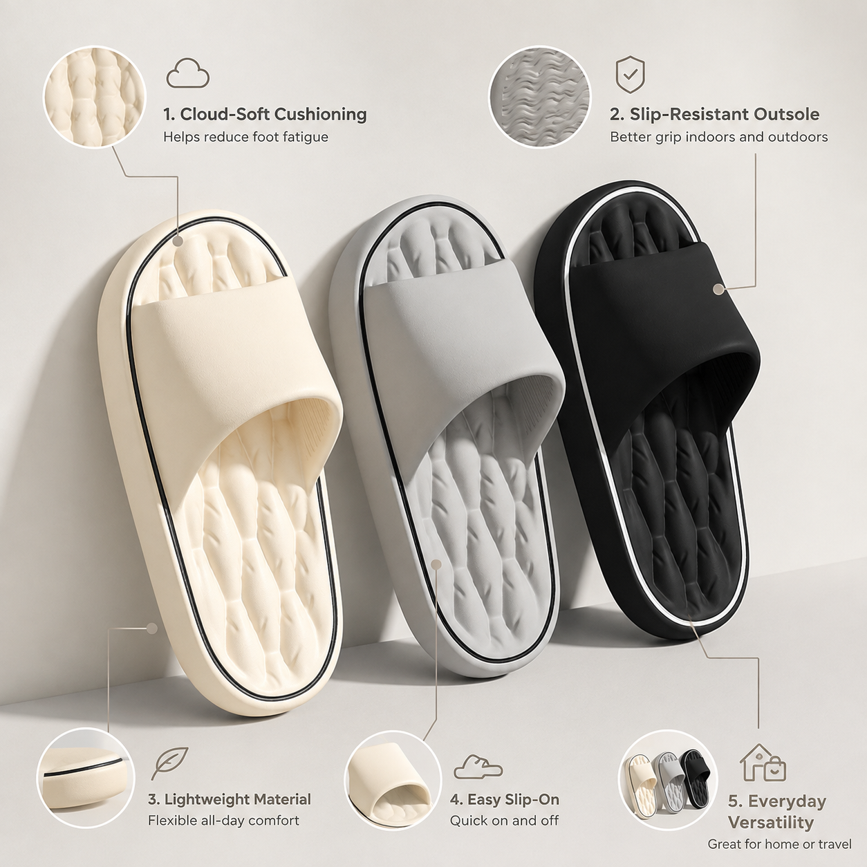 Badslippers | wolkzacht voetbed | antislipzool-Boutique Moda