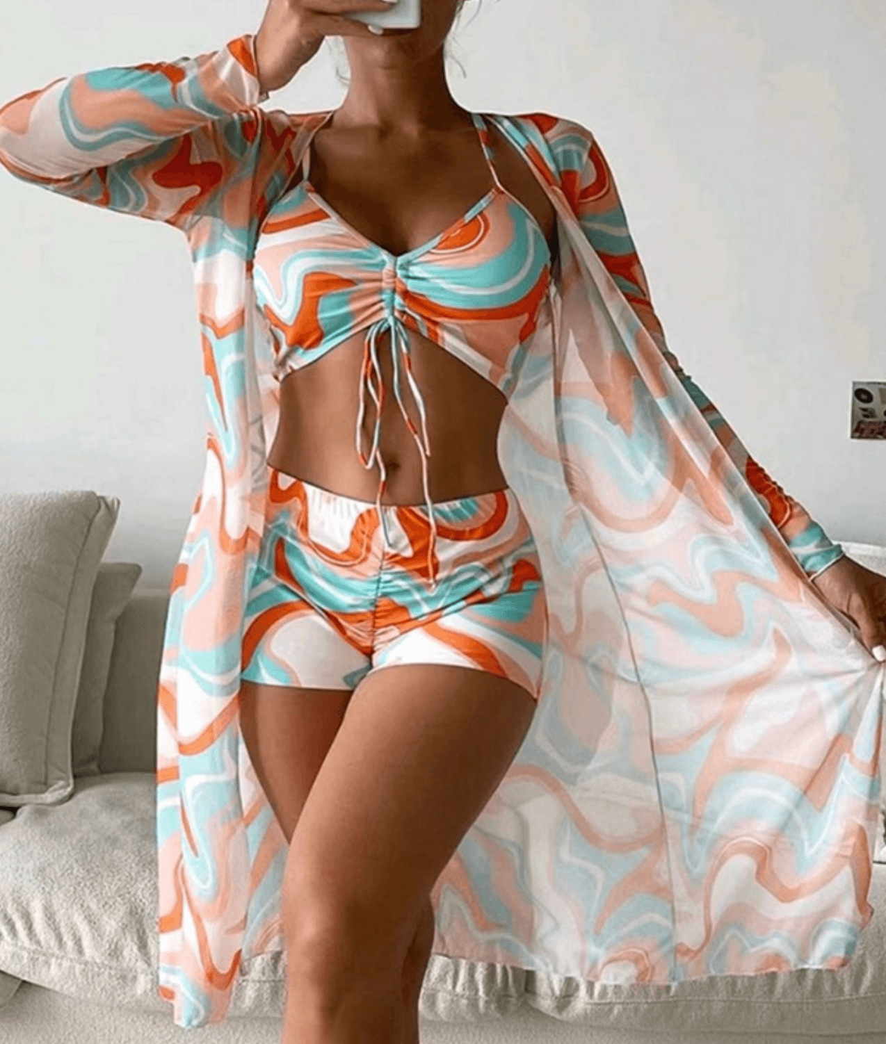 Bikiniset - 3-delig - Verstelbare bandjes - Bikini gewaad - Strandkleding-Boutique Moda
