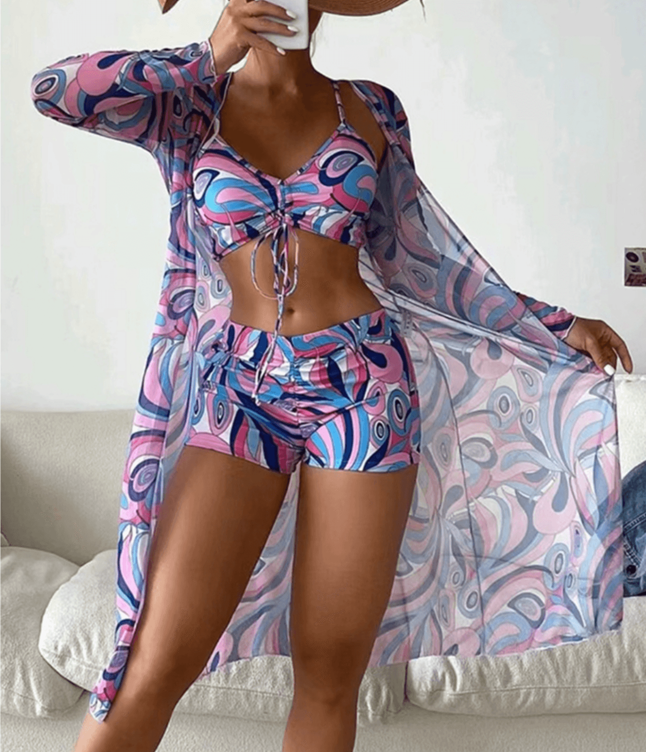 Bikiniset - 3-delig - Verstelbare bandjes - Bikini gewaad - Strandkleding-Boutique Moda