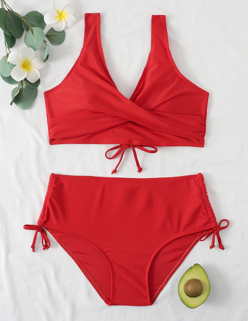 Bikiniset - Breed bandje Push-Up Bikini met hoge taille Strandkleding Set-Boutique Moda