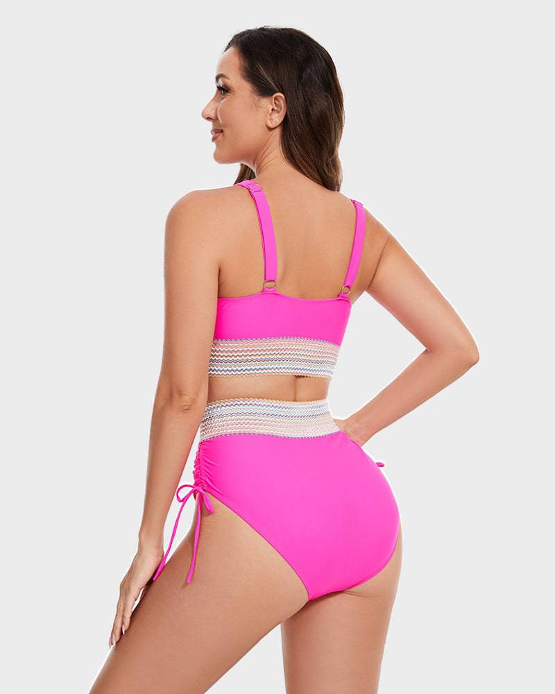Bikiniset - Tweedelig - V-hals - Bikini met hoge taille - Zwemkleding voor dames-Boutique Moda