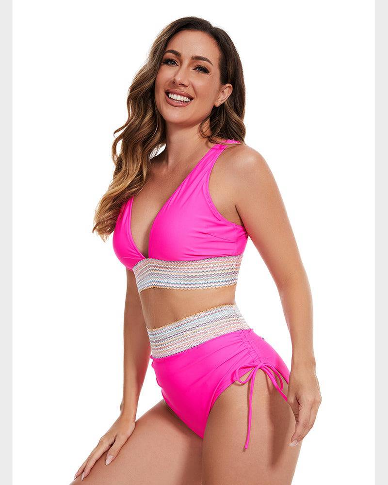 Bikiniset - Tweedelig - V-hals - Bikini met hoge taille - Zwemkleding voor dames-Boutique Moda