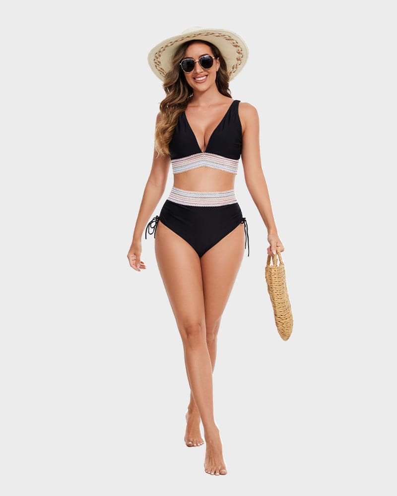 Bikiniset - Tweedelig - V-hals - Bikini met hoge taille - Zwemkleding voor dames-Boutique Moda