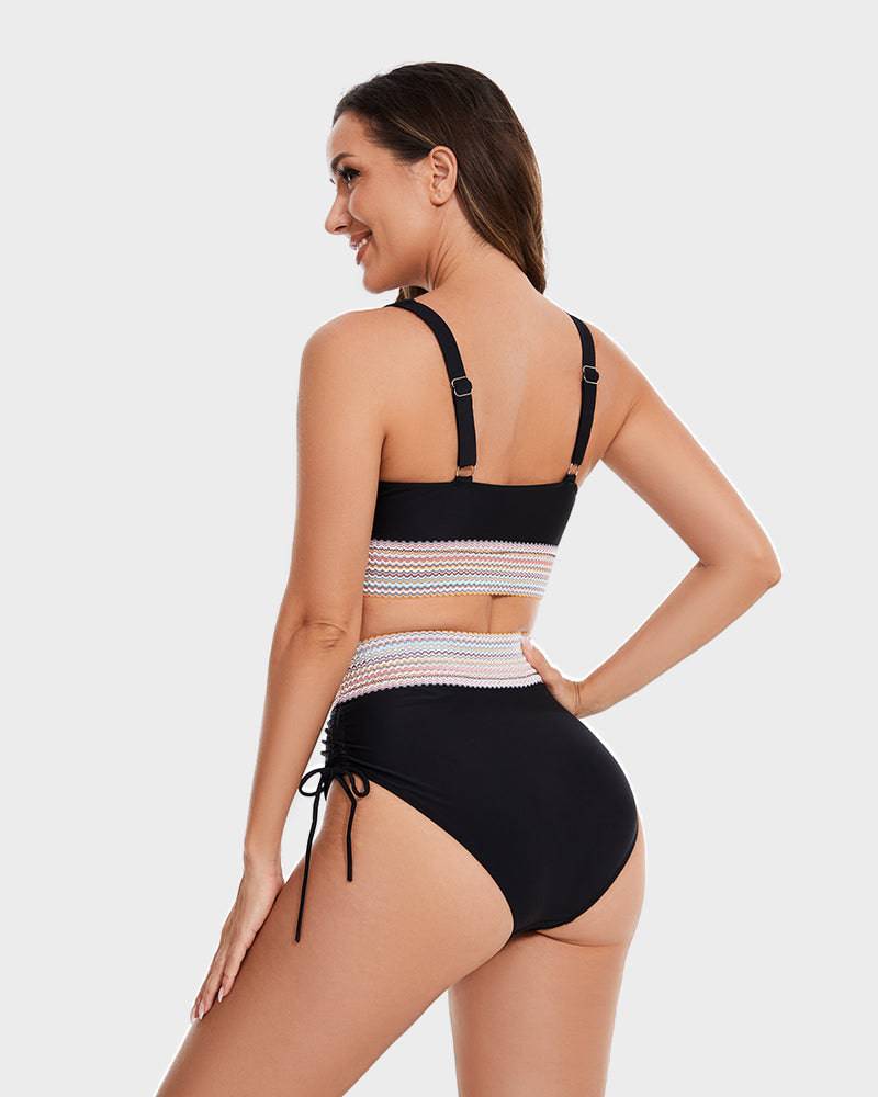 Bikiniset - Tweedelig - V-hals - Bikini met hoge taille - Zwemkleding voor dames-Boutique Moda