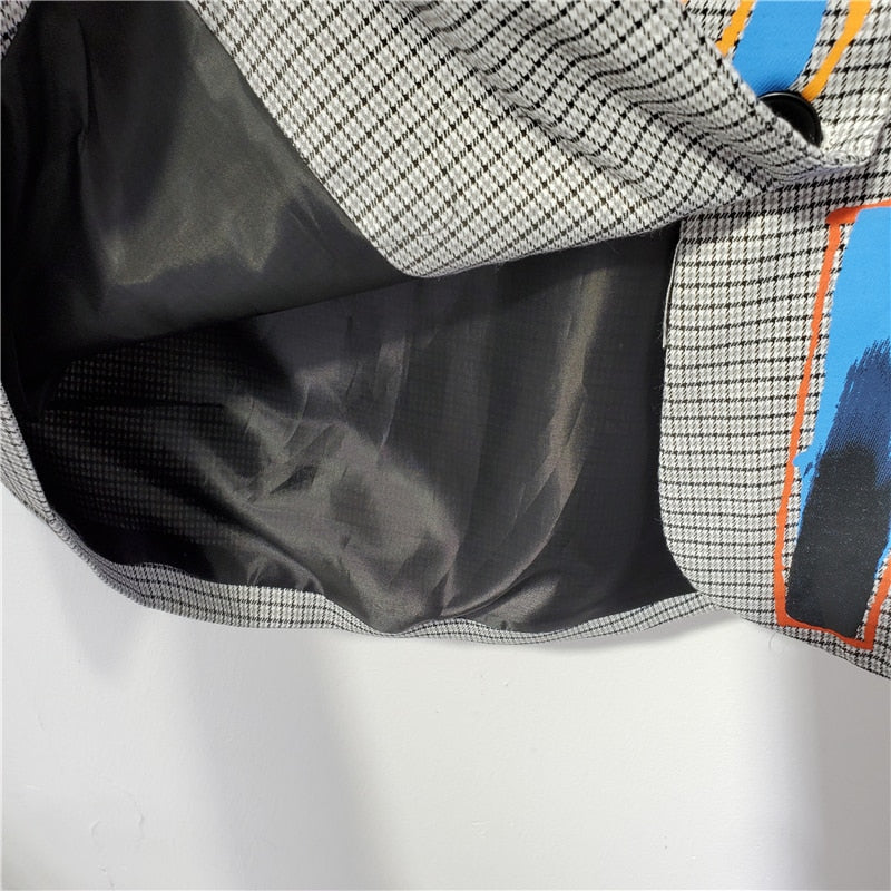 Blazer Oversized | Grijs | Bedrukt | Blazerjasje | Blazer voor dames-Boutique Moda