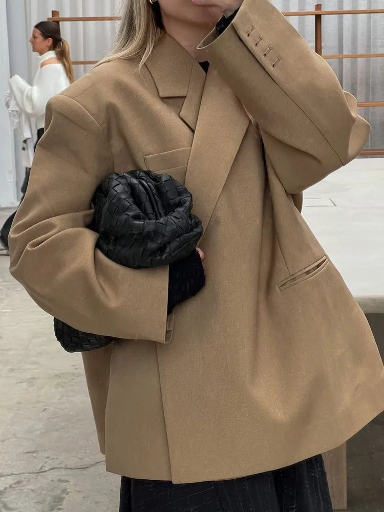 Blazerjas - Damesjas met losse pasvorm en oversized herfstjas-Boutique Moda