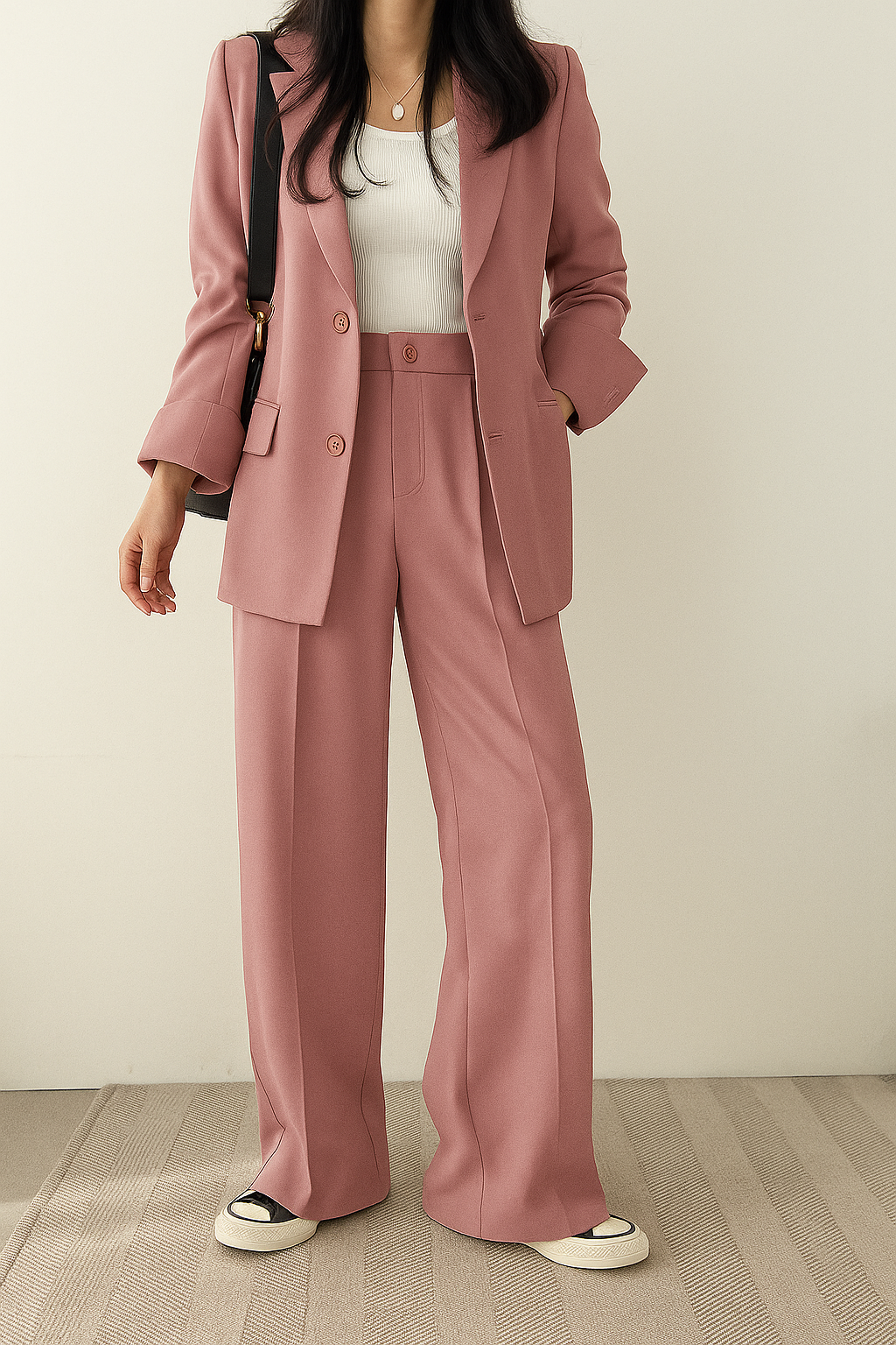 Blazerset – Formele set voor dames met plooibroek en blazer-Boutique Moda