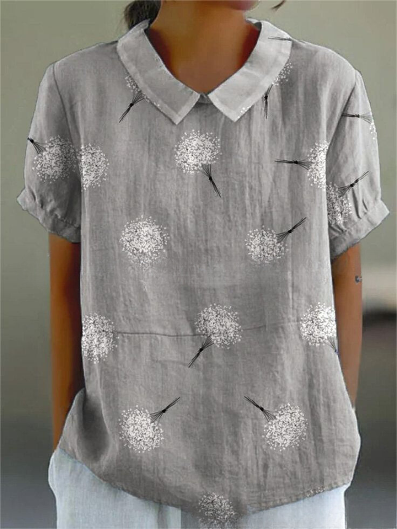 Bloemenblouse | Korte Mouw | Loose Fit | Zomertop-Boutique Moda