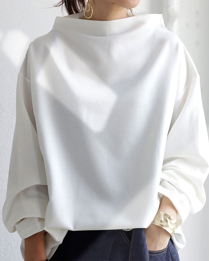 Blouse - Dames Sweater met lange mouwen en losse pasvorm-Boutique Moda