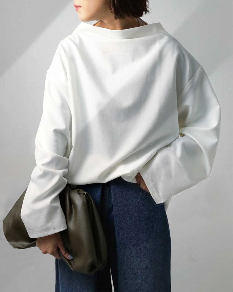 Blouse - Dames Sweater met lange mouwen en losse pasvorm-Boutique Moda
