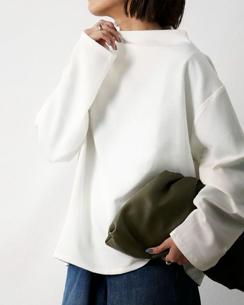 Blouse - Dames Sweater met lange mouwen en losse pasvorm-Boutique Moda