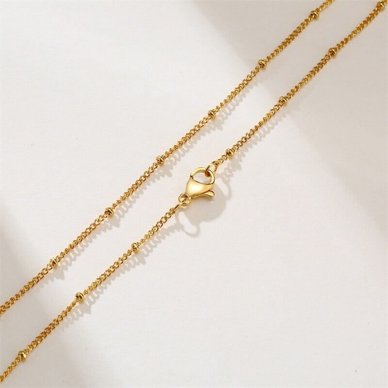 Bolletjesketting | 14k Verguld Goudkleurig | Fijn 44 cm-Boutique Moda