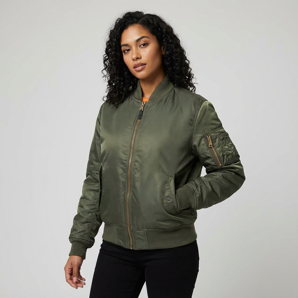 Bomberjack - Casual damesjas voor tussen het seizoen met rits-Boutique Moda