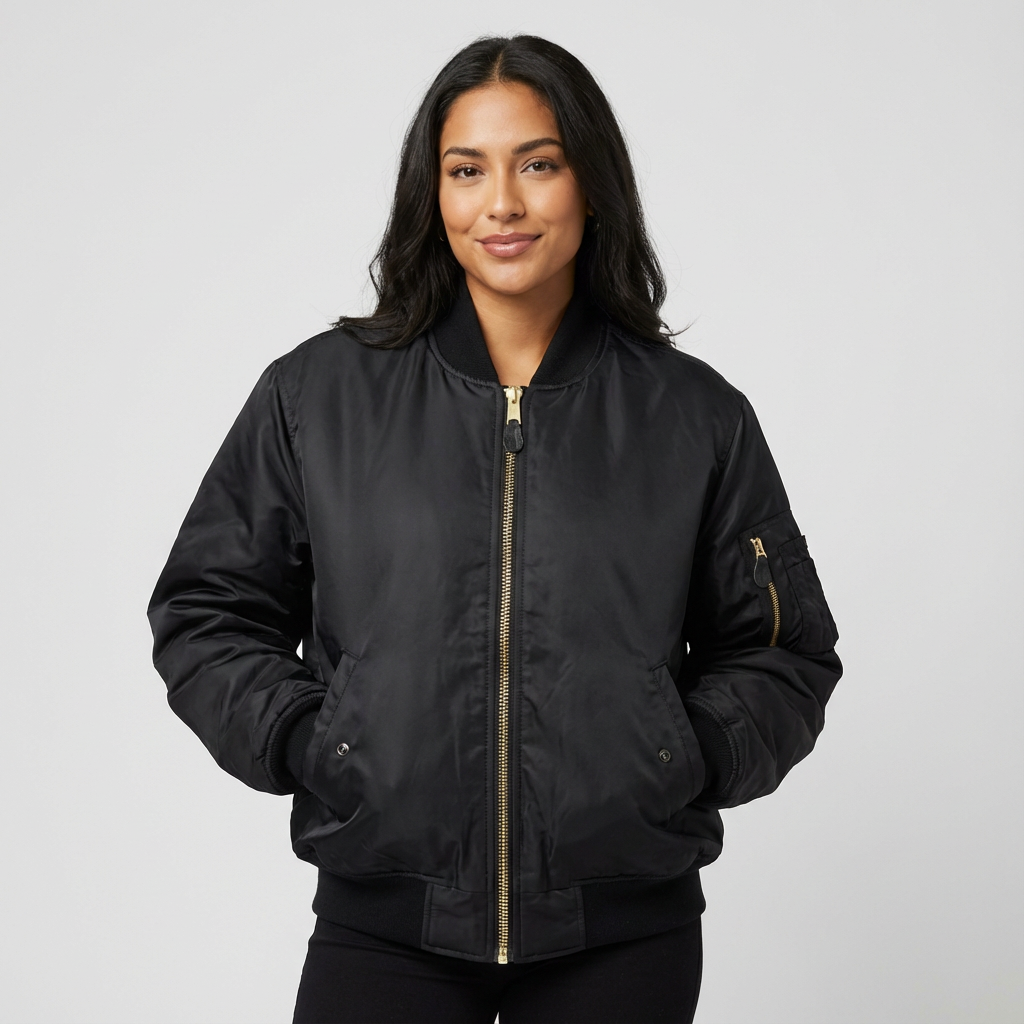 Bomberjack - Casual damesjas voor tussen het seizoen met rits-Boutique Moda