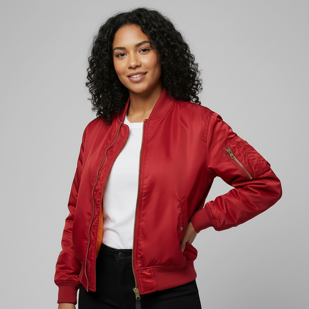 Bomberjack - Casual damesjas voor tussen het seizoen met rits-Boutique Moda