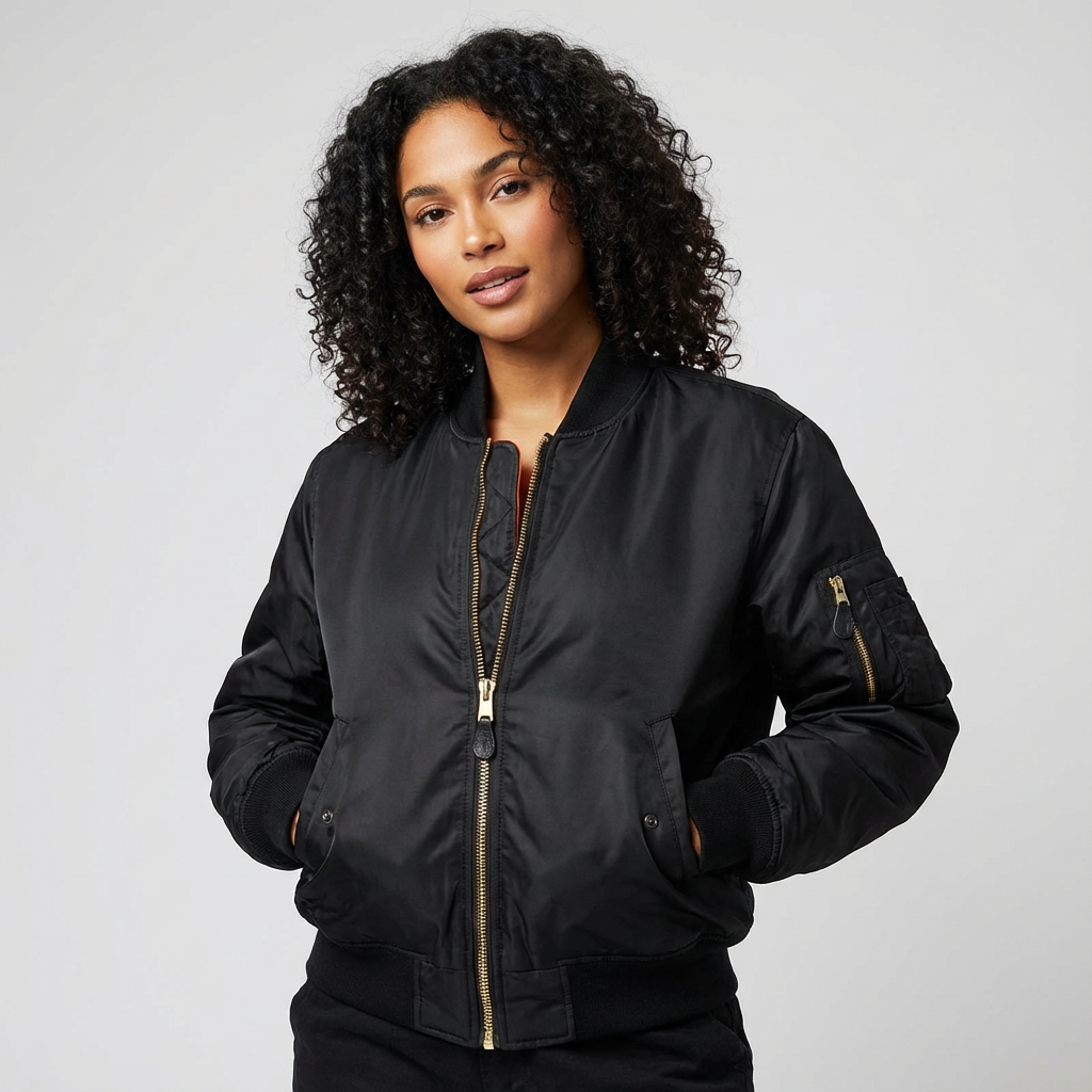 Bomberjack - Casual damesjas voor tussen het seizoen met rits-Boutique Moda