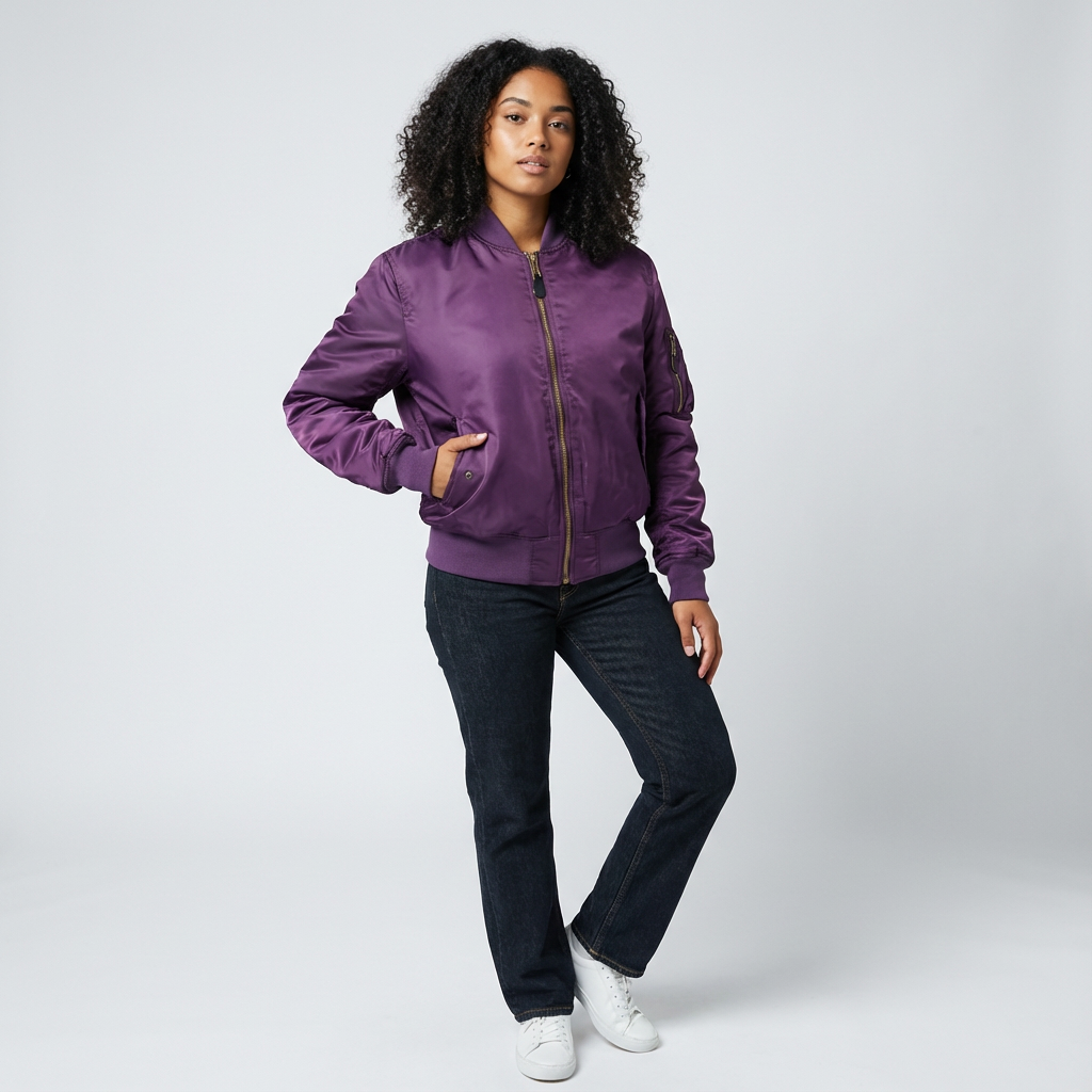 Bomberjack - Casual damesjas voor tussen het seizoen met rits-Boutique Moda