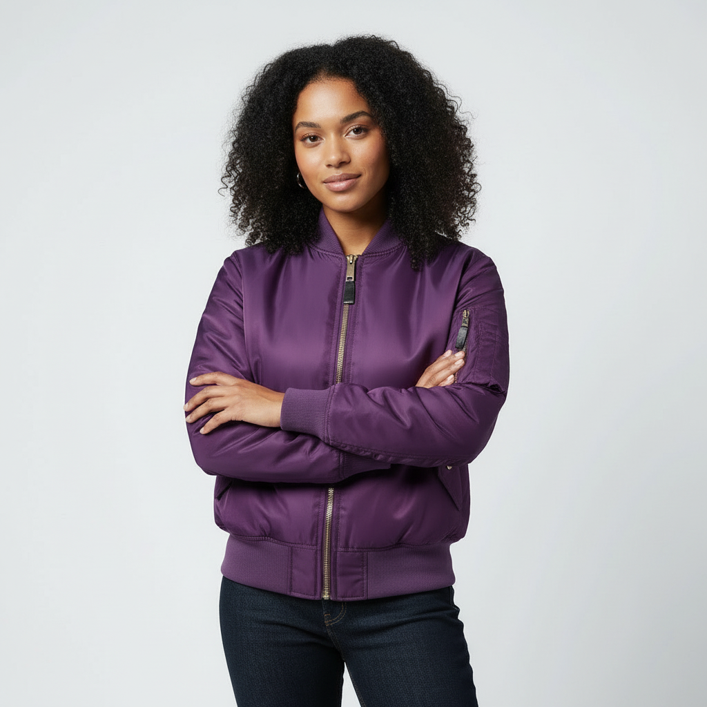 Bomberjack - Casual damesjas voor tussen het seizoen met rits-Boutique Moda
