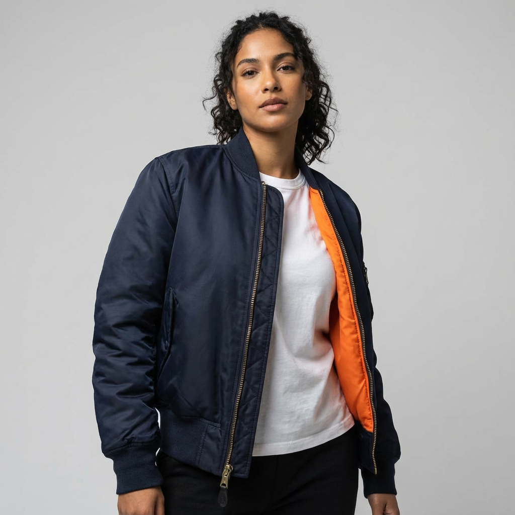 Bomberjack - Casual damesjas voor tussen het seizoen met rits-Boutique Moda