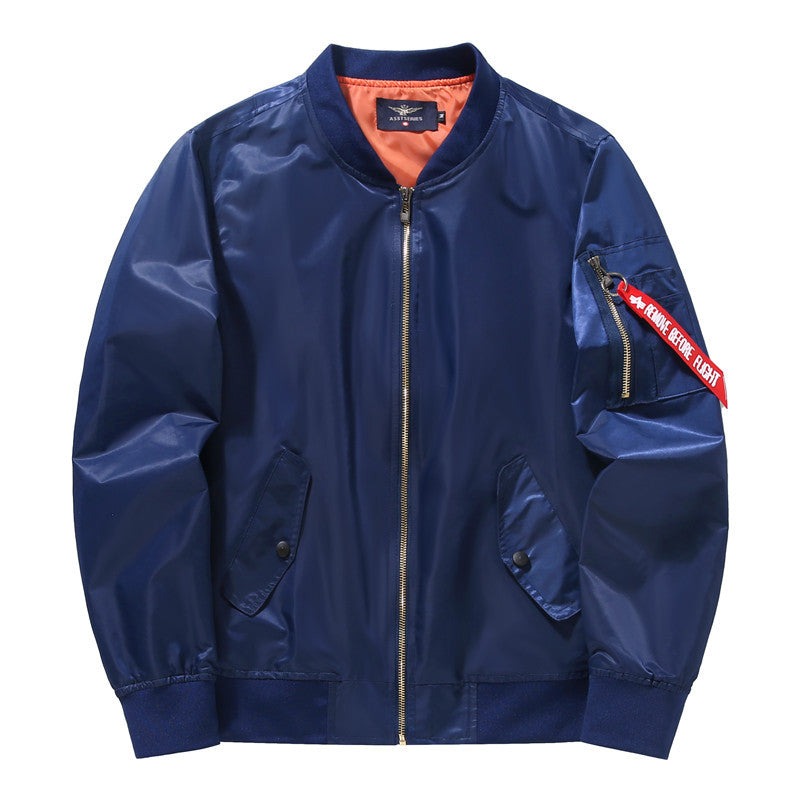Bomberjack heren blauw vooraanzicht - Boutique Moda