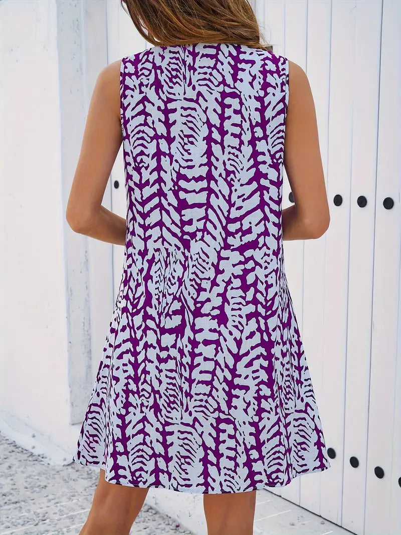 Brianna Bedrukte jurk | Mouwloze Mini Jurk voor de Zomer-Boutique Moda